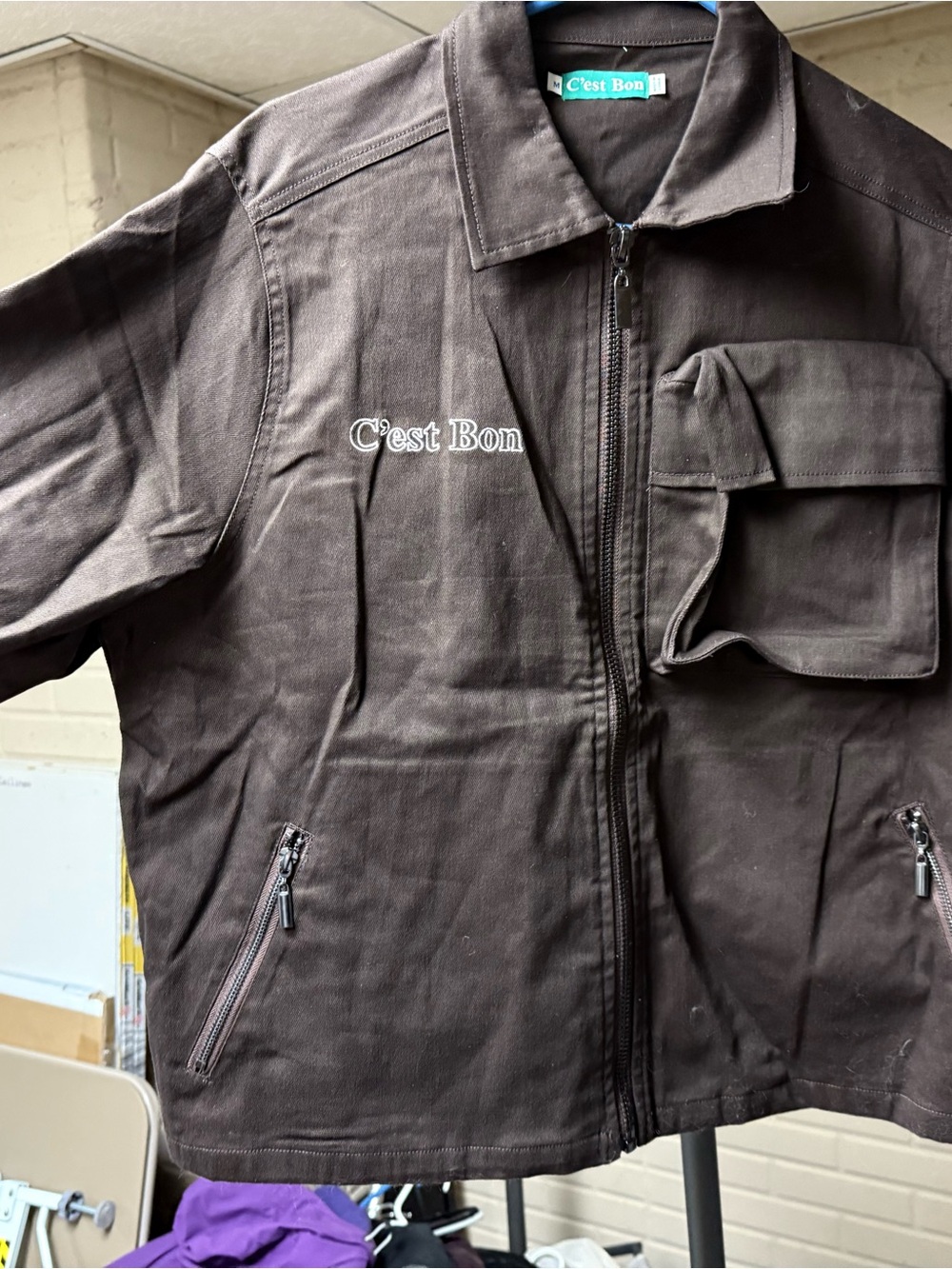 Men's Dark Brown Lightweight Zip Jacket
